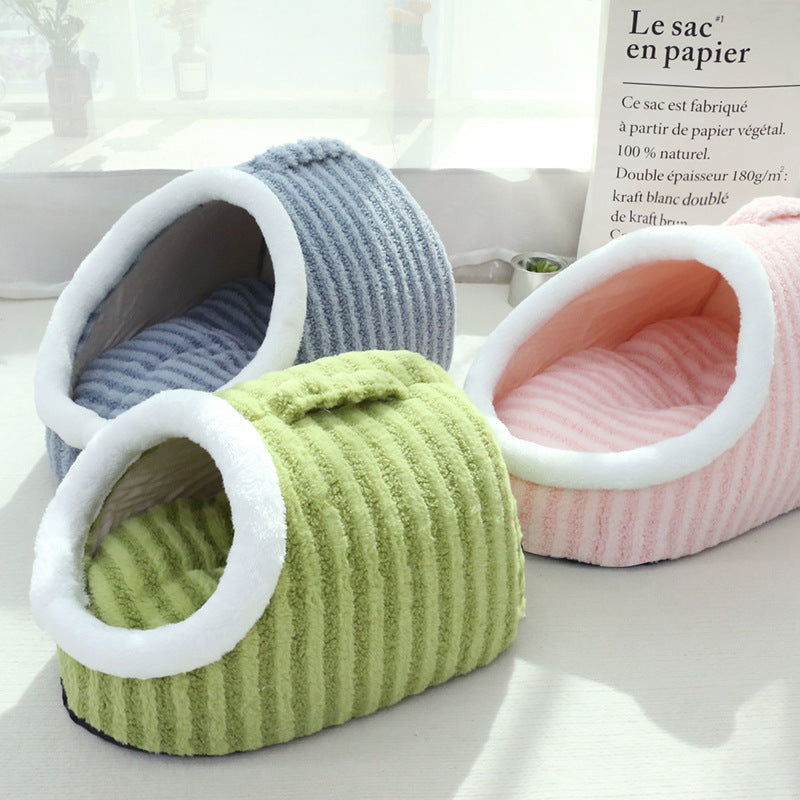 Pet Nest Macaron Series Autumn And Winter Kennel Mat Warm Drill Hole Universal Pet Supplies For Cats And Dogs