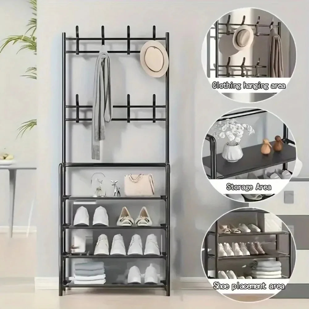 Portable Shoe And Coat Rack