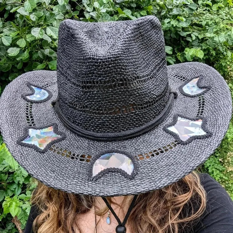 Prism Cowgirl Hat – Rainbow Glow & Sun Protection in One!