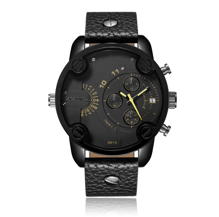Men's Casual Quartz Watch with Calendar and Large Dial