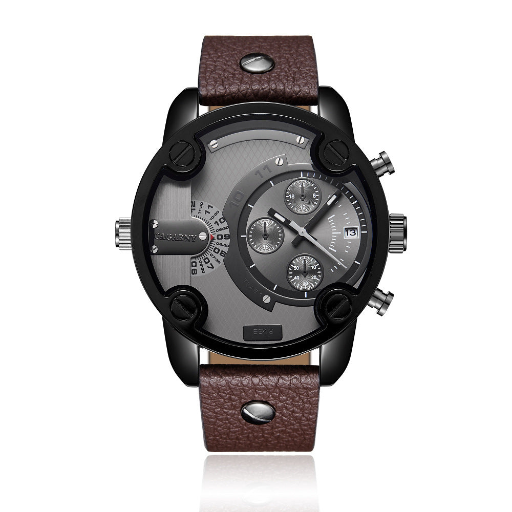 Men's Casual Quartz Watch with Calendar and Large Dial