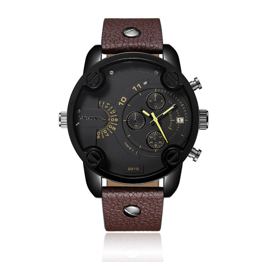 Men's Casual Quartz Watch with Calendar and Large Dial