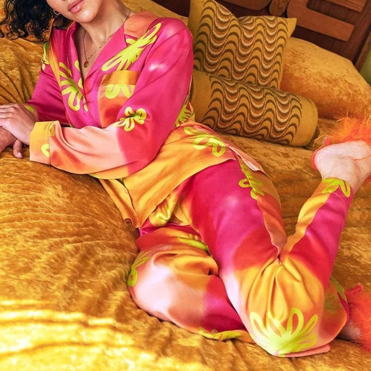 3D Digital Printing Leisure Home Long Sleeve Trousers Suit
