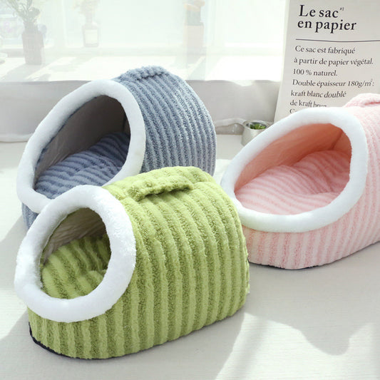 Pet Nest Macaron Series Autumn And Winter Kennel Mat Warm Drill Hole Universal Pet Supplies For Cats And Dogs