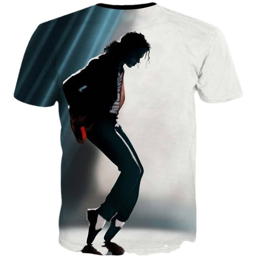 Spring And Summer New Men&#039;s Short Sleeve Printed 3D Michael Jackson T-shirt