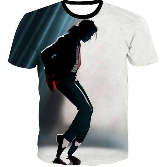 Spring And Summer New Men&#039;s Short Sleeve Printed 3D Michael Jackson T-shirt