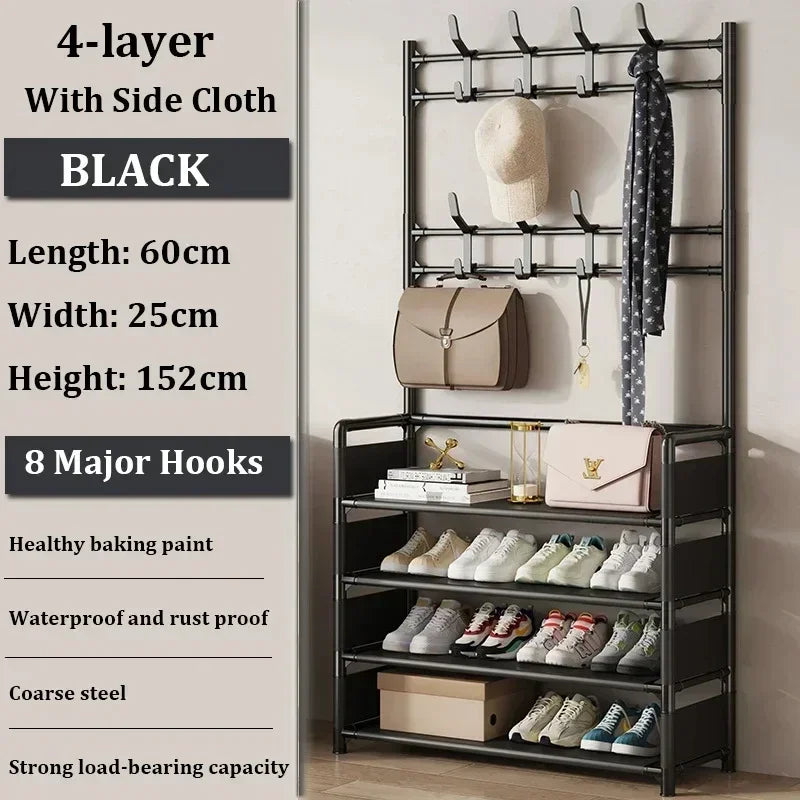 Portable Shoe And Coat Rack