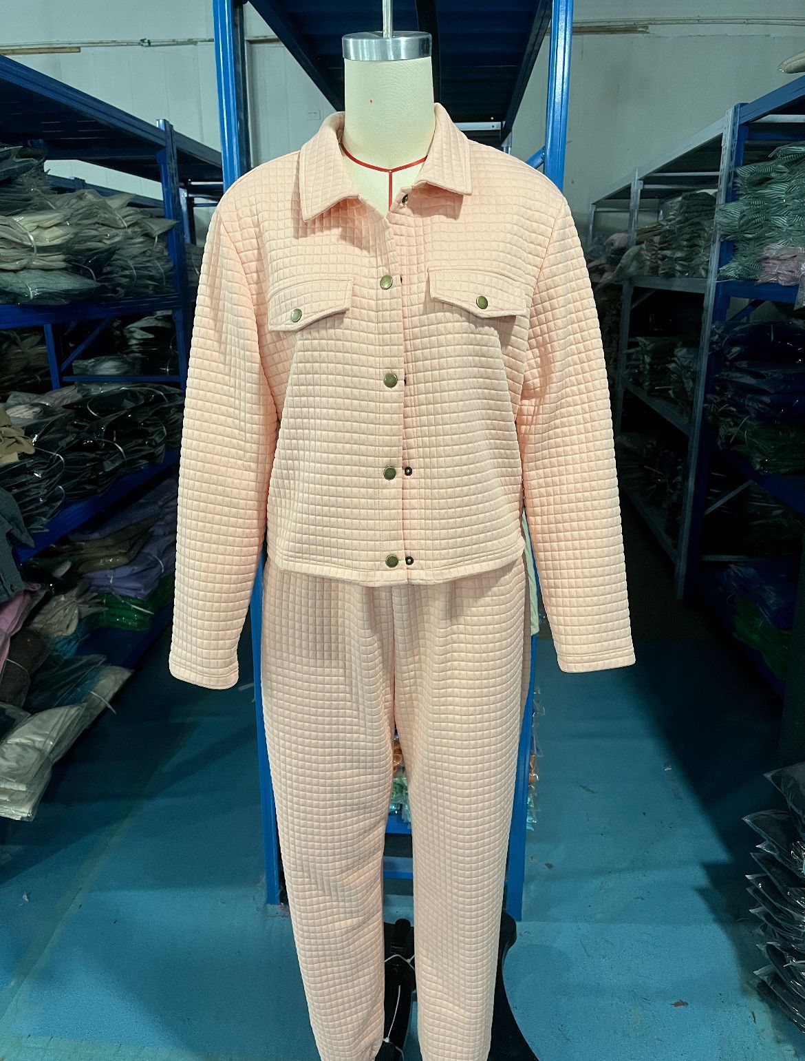 Long Sleeve Lapel Cardigan Casual Fashionable Trousers