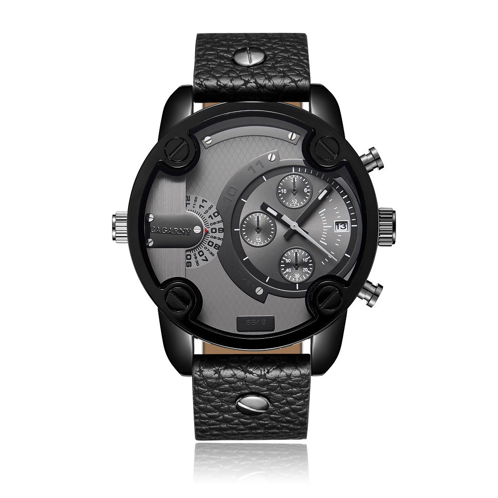 Men's Casual Quartz Watch with Calendar and Large Dial